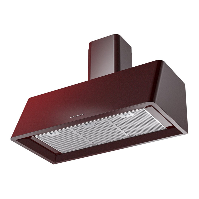 ILVE Nostalgie II Series 40 in Wall Mount Range Hood with 600 CFM, 40", Burgundy Red