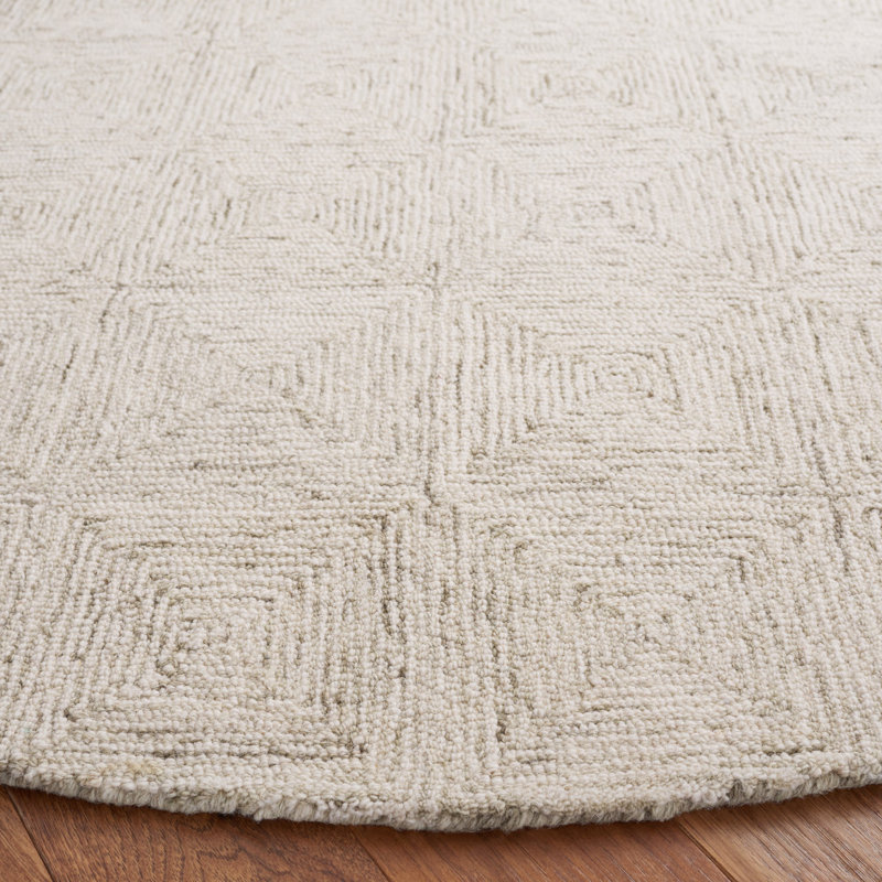 Tapis abstrait gris / ivoire Williamstown 427, Rond 6 pi