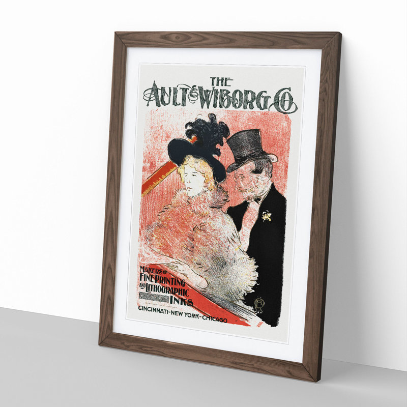 The Concert Vol.1 by Henri de Toulouse-Lautrec - Picture Frame Graphic Art, 65cm H x 48cm W x 2cm D, Walnut Framed