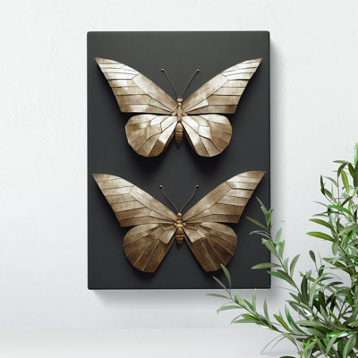 Metal Butterflies - Wrapped Canvas