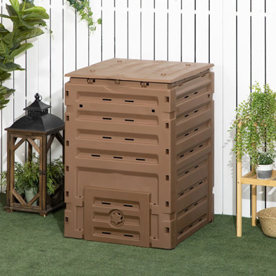 120 Gallon Outdoor Compost Bin, Large Garden Composter With 80 Vents, Dual Sliding Doors, Bpa-free Tumbling Compost System