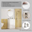 Ensemble de meuble-lavabo 24 po avec lavabo et miroir, armoire de salle de bain 2 portes avec tablette, conception sans poignée, lavabo en céramique à bordure épaisse unique, charnière à système de fermeture en douceur, assemblage facile, blanc brillant