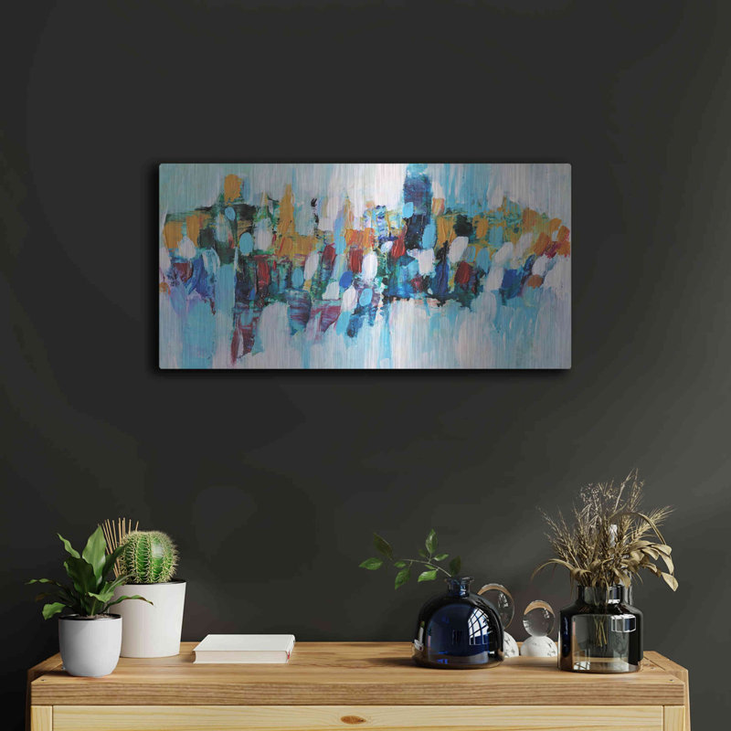 Orren Ellis «Abstract Garden 5» par Christov Art, Art mural en métal, H 12 po x l 24 po