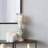 White Ceramic Candle Holder With Green Floral Patterns, Large-1288043993