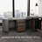 Large Executive Office Desk with File Cabinet, Sit & Stand L Shaped Executive Desk, Adjustable Luxury Office Desks for Boss, Business Owners, Managers and Supervisors-111667776-113988842