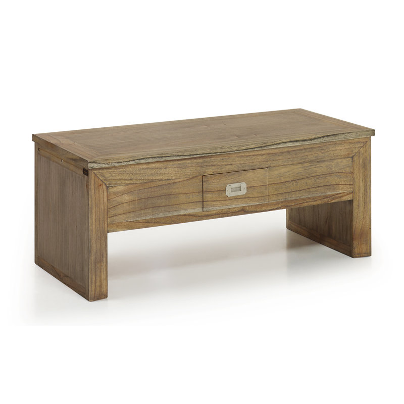 Merapi Solid Wood Lift Top Sled Coffee Table with Storage
