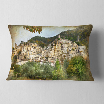 Old Italian Villages - Landscape Printed Throw Pillow