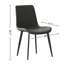 Ensemble de 2 chaises d'appoint en similicuir gris ardoise avec pieds en métal noir pour la salle à manger