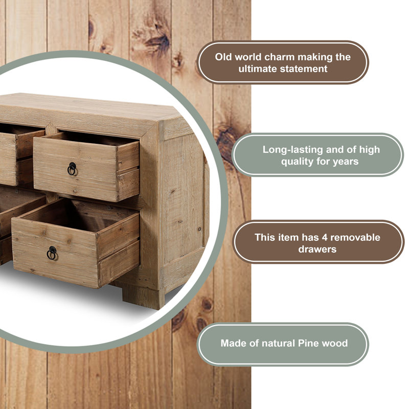 Lily''s Living Capri Chest Of Drawers Weathered Natural Pine 47X18x35h