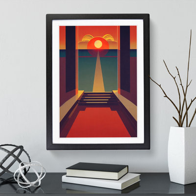 Deco Sunset No.3 - Framed Print