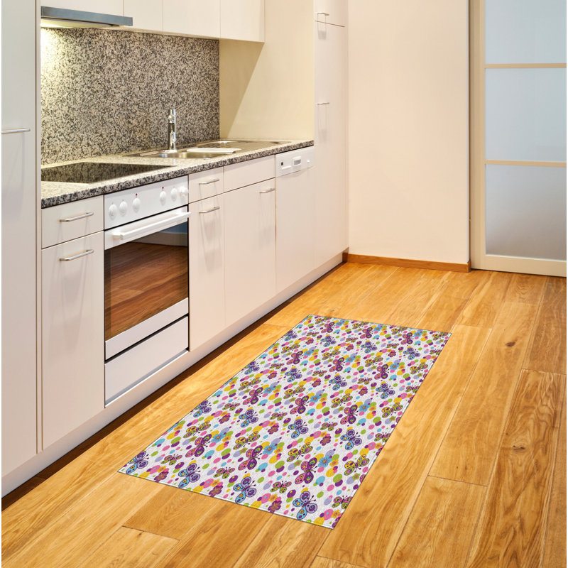 Butterfly High Density Long Fiber Poly Threads Decorative Area Rug Carpet, Rectangle 4' x 5'8"