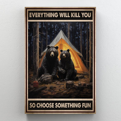 «Camping choisi quelque chose d'amusant» sur toile