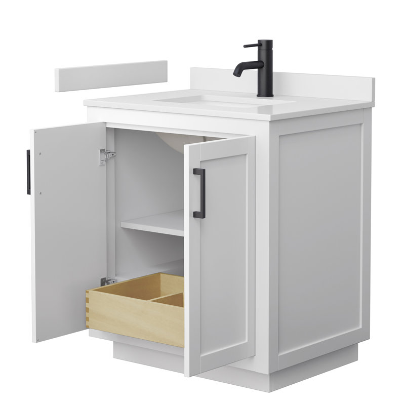 Miranda 30" White Freestanding Bathroom Vanity with Cultured Marble Top