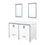 Meuble-lavabo blanc 60 po X 22 - comptoir en quartz, miroirs, fermeture en douceur, deux armoires et tiroirs pour l'organisation incluse, rangement intérieur-2064328388