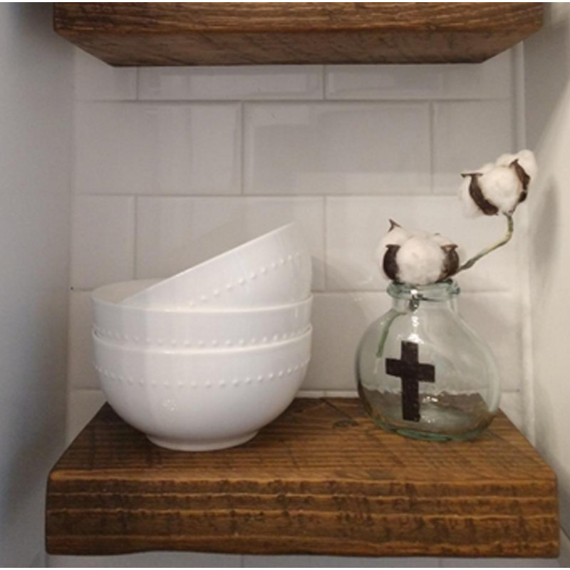 Mcevoy 2 Piece Pine Floating Shelf, Brown, 2" H x 18" W x 6" D