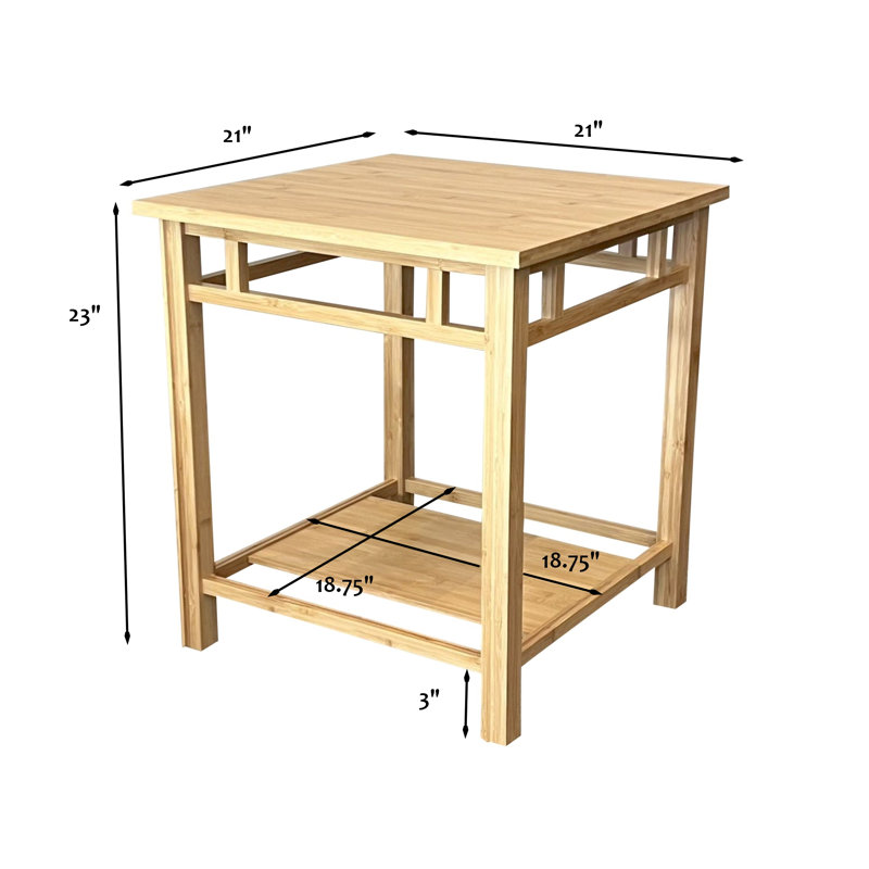 Zen End Table with Bottom Shelf