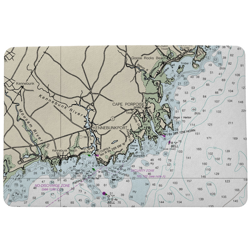 Tapis de porte d'extérieur antidérapant Kennebunckport, Rectangle 1 pi 6 po x 2 pi 2 po