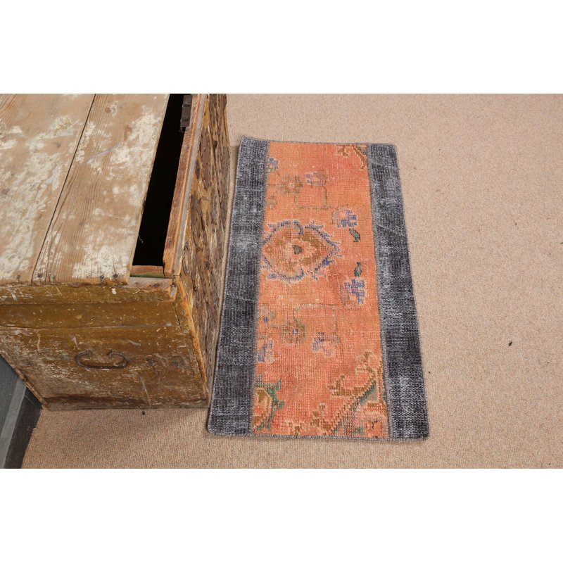 Vintage Turkish Door Mat With Vibrant Floral And Geometric Designs For A Boho Home Decor