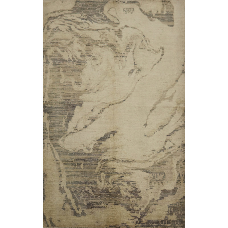 Abstract Modern Design Chic Textured Neutral Rug 5x8