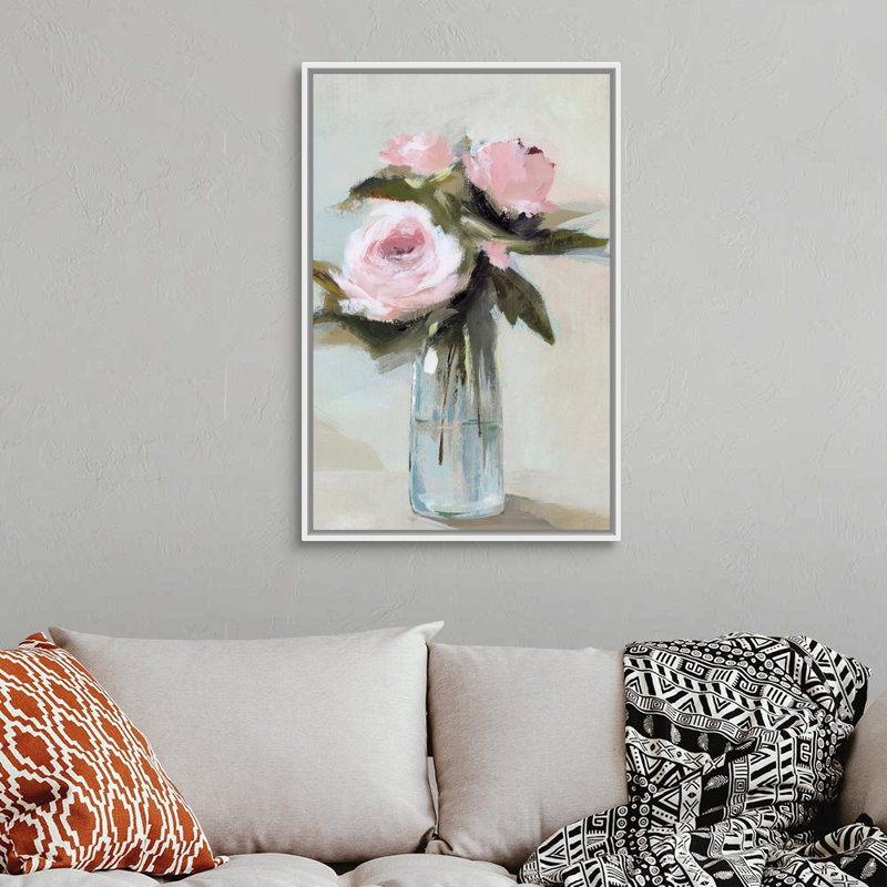 "Les pivoines dans un vase I" par Isabelle Z - reproduction d'art sur toile, Toile blanche encadrée