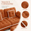 Canapé deux places Casselman en chenille avec pouf amovible, capitonnage matelassé, garniture à pompons, 4 coussins et assise profonde-1603973178