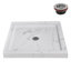 Base de douche en acrylique mat en marbre avec drain central Streamline 36 po x 36 po Streamline