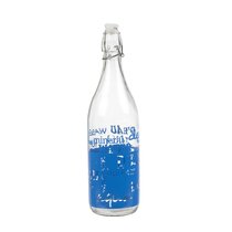 Traditional Fluted 1-litre Glass Bottle with Ceramic Swing Stopper