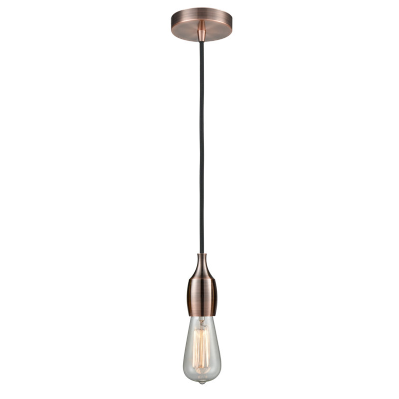 Nurseli 1 - Light Single Pendant, Antique Copper/Black