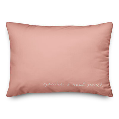 Youre A Peach Script White Plain Pillow Throw Pillow