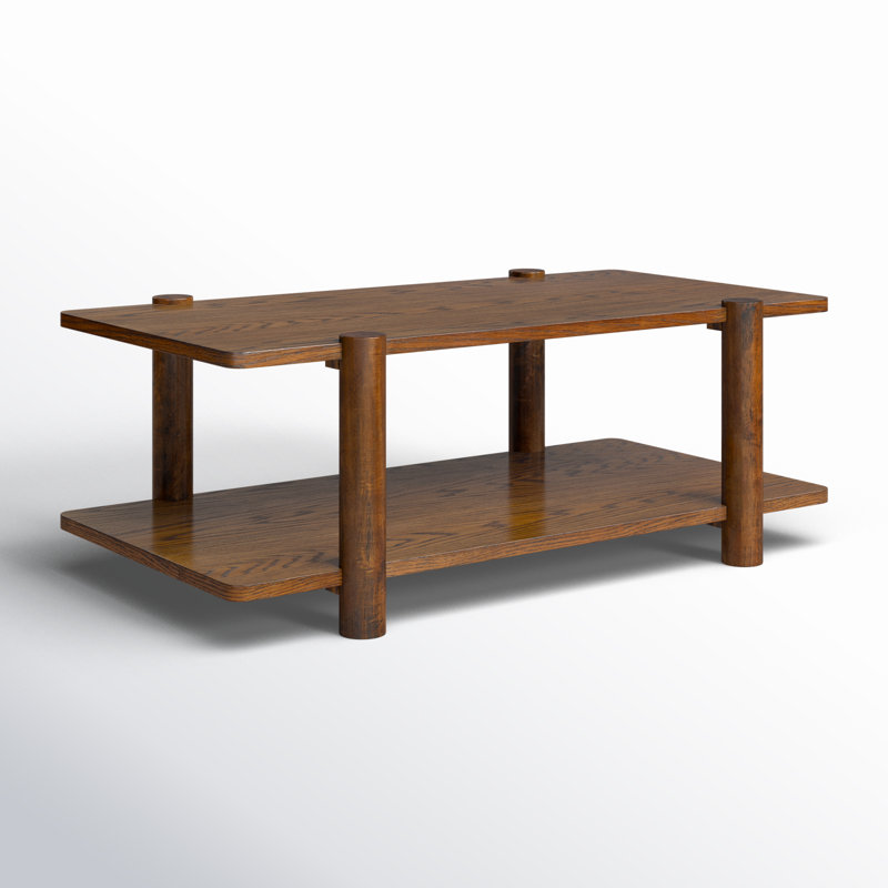 Hepburn 2 Shelf Wood Coffee Table, Medium Oak