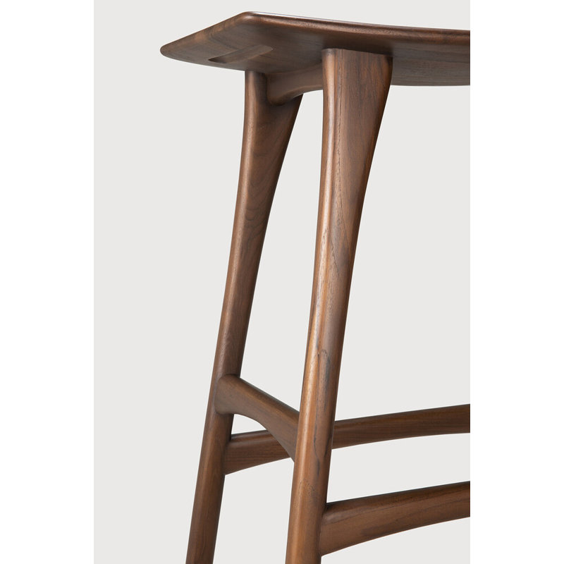 Osso Solid Wood Stool, Teak, Bar Stool (30.91" Seat Height)