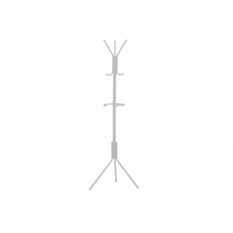 Coat Rack, Hall Tree, Free Standing, Hanging Bar, 6 Hooks, Entryway, 68"H, , Contemporary,, White