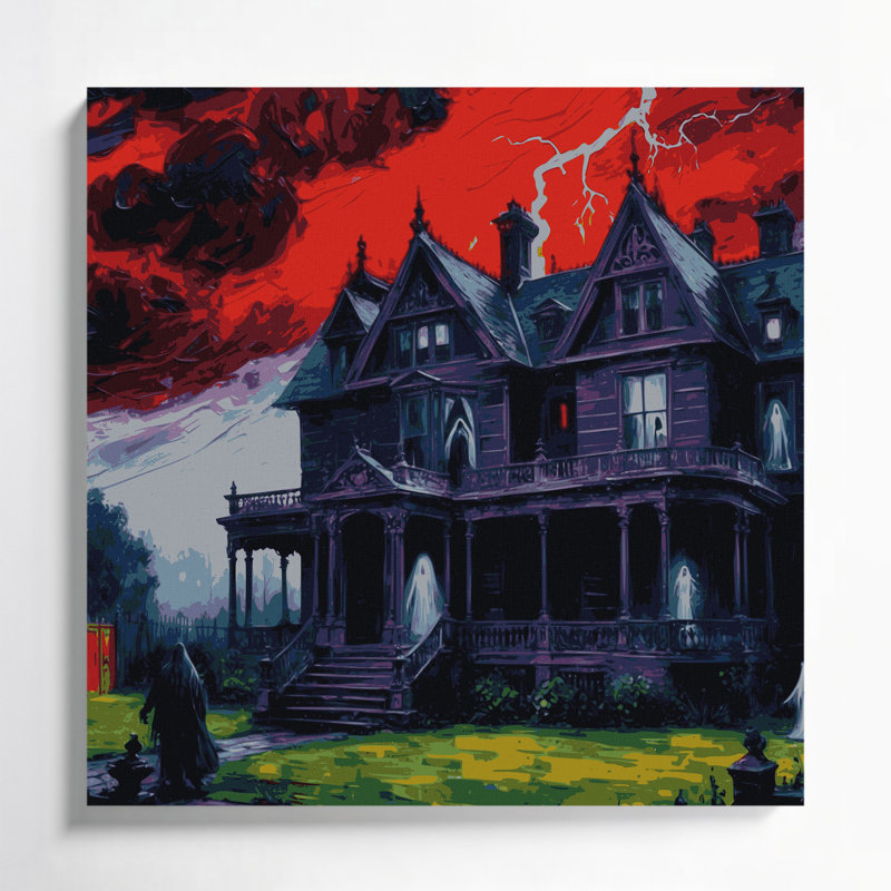 Halloween, horreur classique, affiche de film sur toile mauve, H 32 po x l 32 po