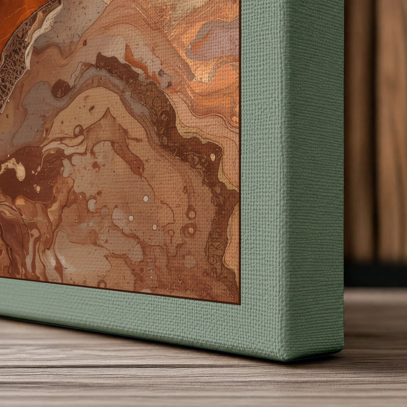 Winding Desert River Modern - Wrapped Canvas, 18x12 - 45.7 x 30.5 cm, Sage Border