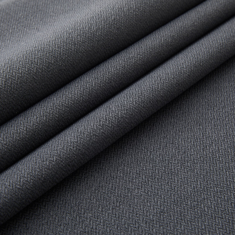 Linen Blend Blackout Curtain Panel Pair Single Panel, Charcoal