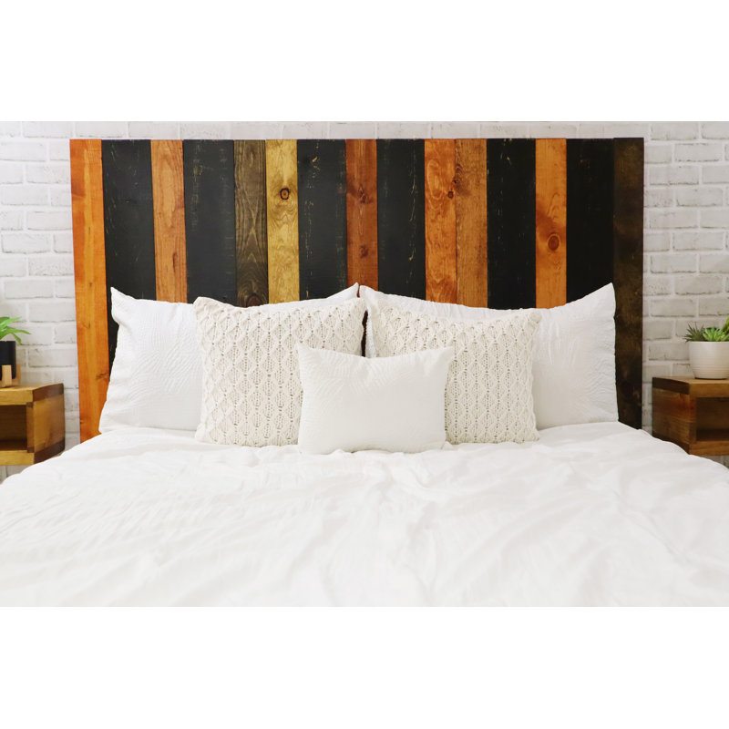 Davel Solid Wood Headboard, California King, Cabin Mix