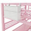 Lit mezzanine double avec escalier et garde-robe, lit mezzanine en métal avec bureau, tablettes de rangement, lumières DEL et station de charge-133273058