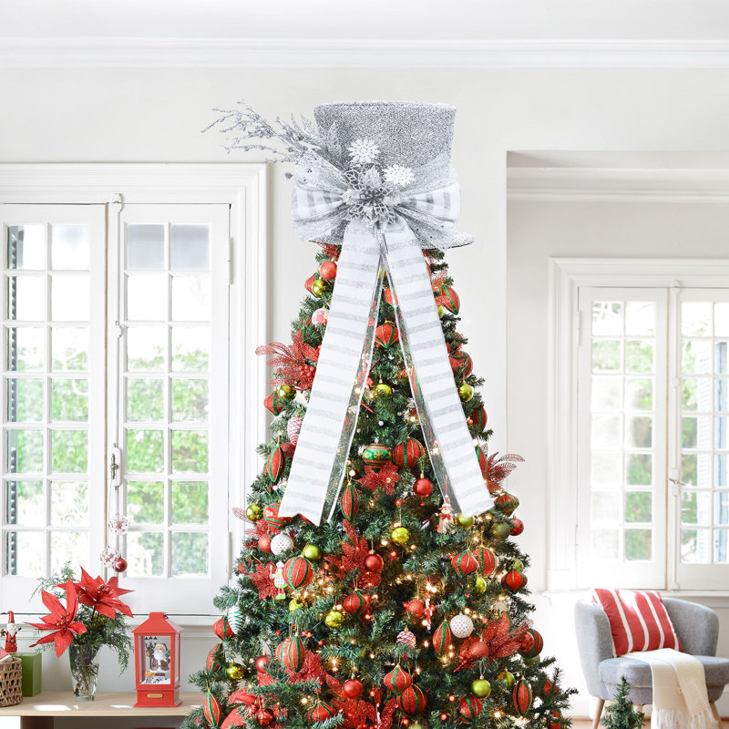 Nœud d'arbre de Noël scintillant scintillant, Silver