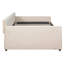 Lit de jour double rembourré avec support pour lit gigogne et lattes de bois-560226928