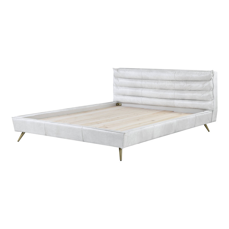 Lit plateforme tapissier Bowmanville, Grand, Blanc