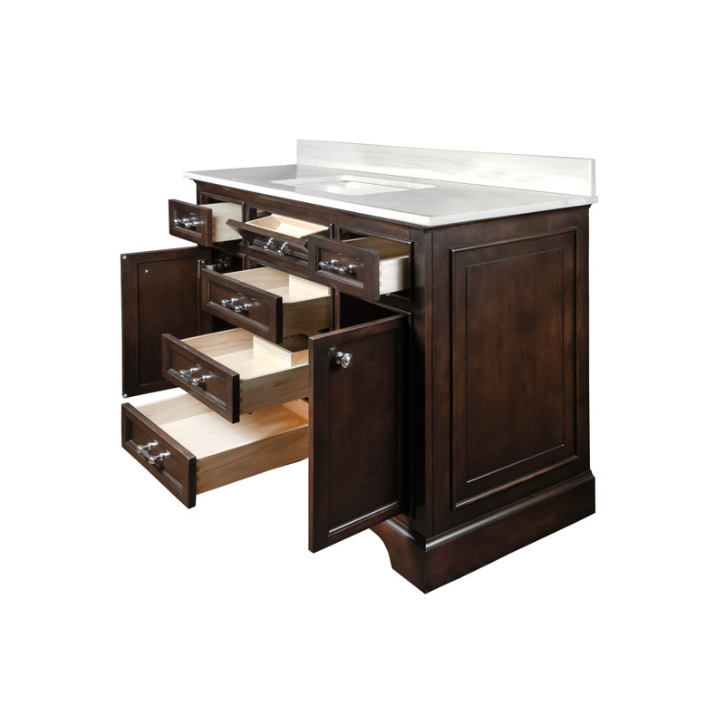 Ensemble de meuble-lavabo simple 49 po Harkness, Noyer foncé