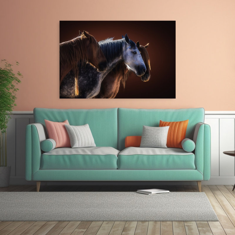 Art mural contemporain majestueux, 32" H x 48" W
