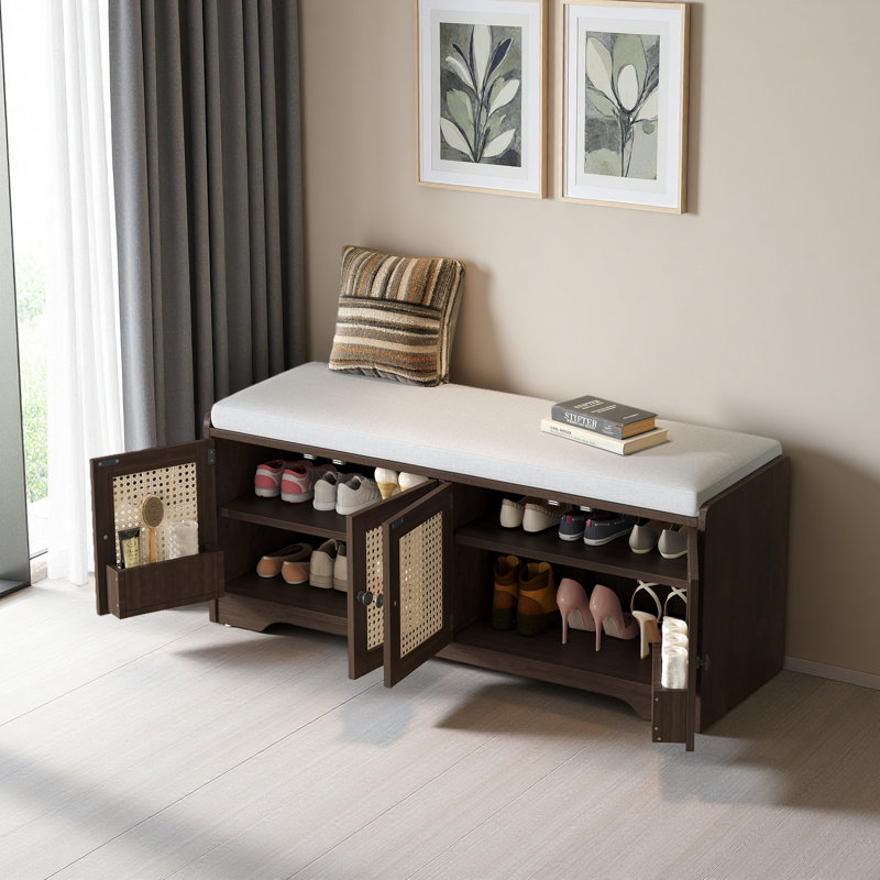 Banc de rangement Rustic, Espresso