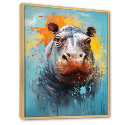 Popart Hippos World - Hippopotamus, art mural