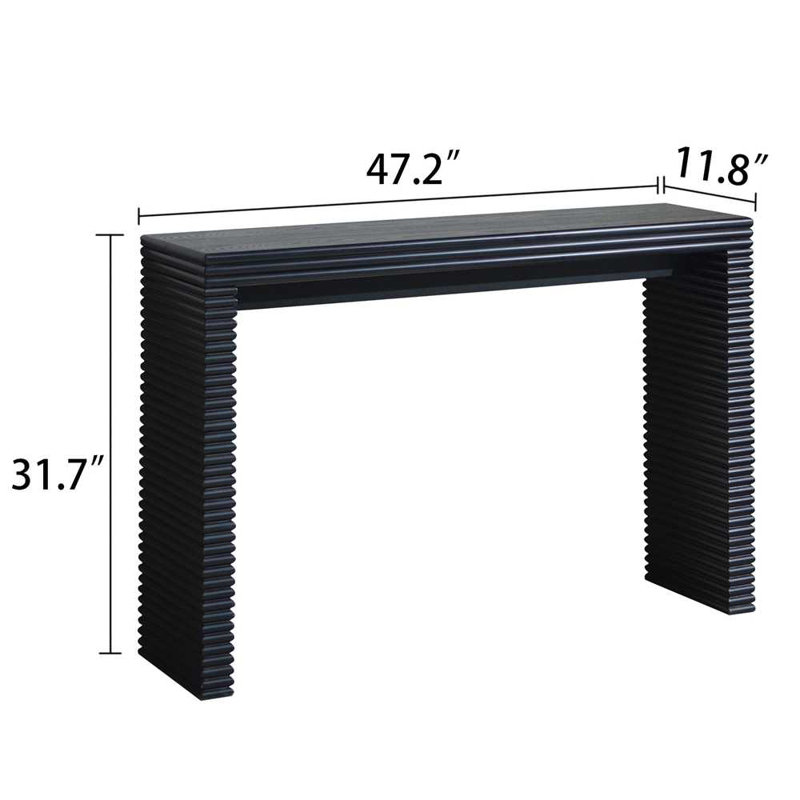 Modern Console Table with Ribbed Desig