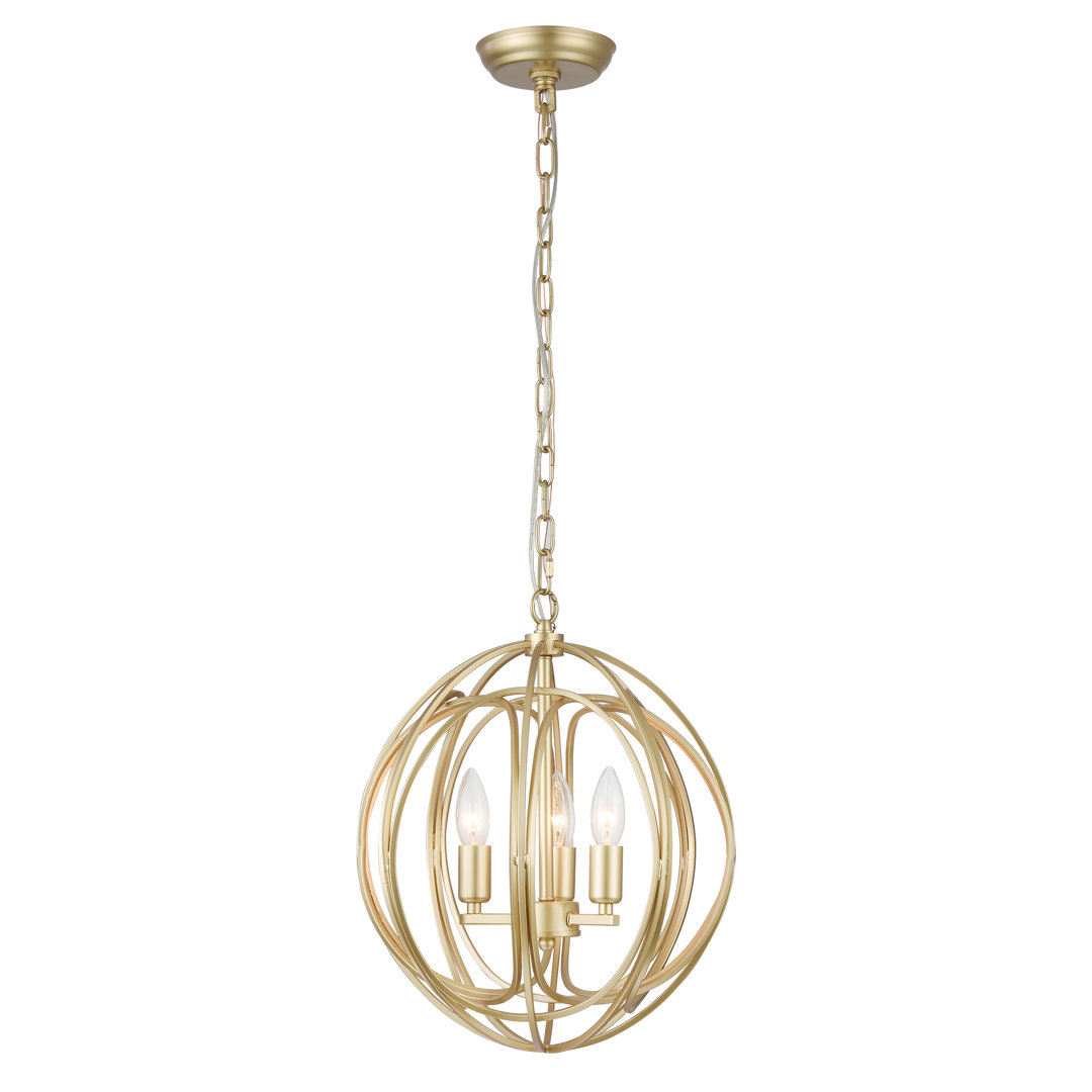 Twedt 3 - Light Gold Candle Style Pendant Mercer41