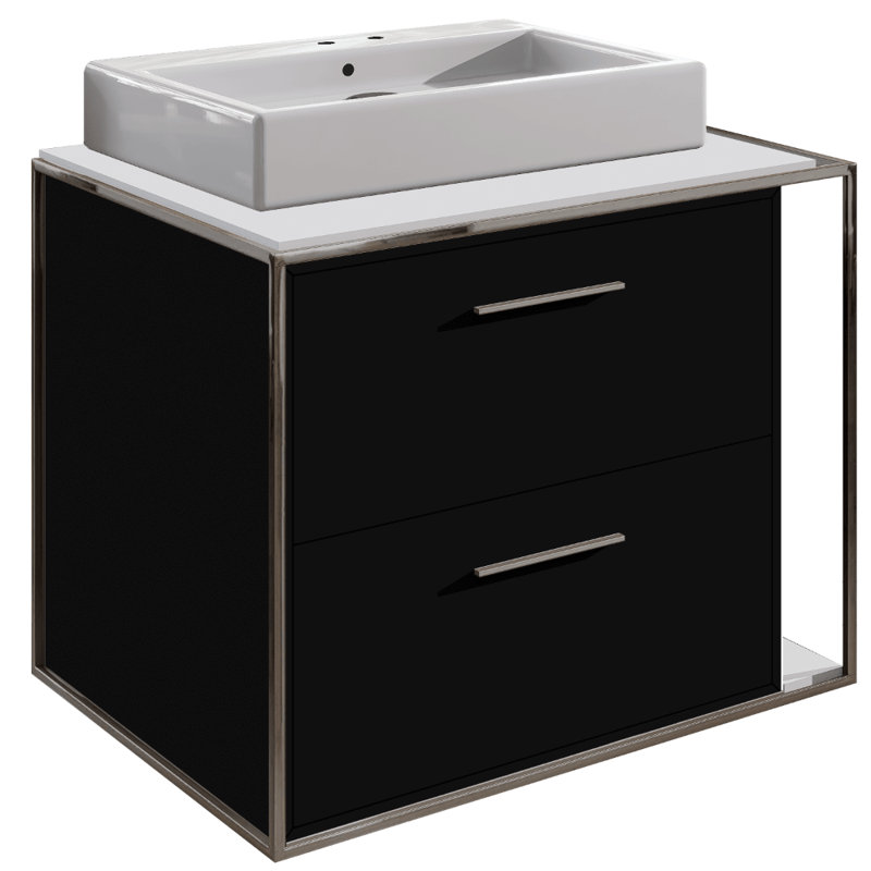 Aquagrande 18.5'' L Bathroom Sink, 2 Hole - 4" Centers