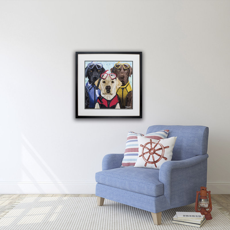 Reproduction de photo encadrée « Scuba dogs » sur papier