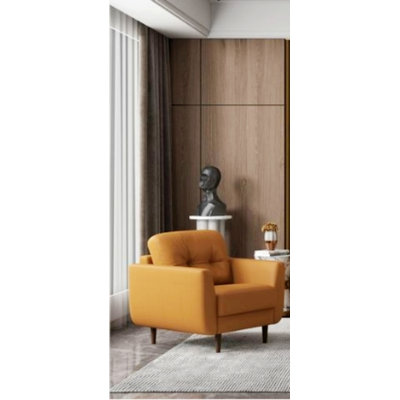 Chaise rembourrée, fauteuil, fauteuil d'appoint avec pieds en bois