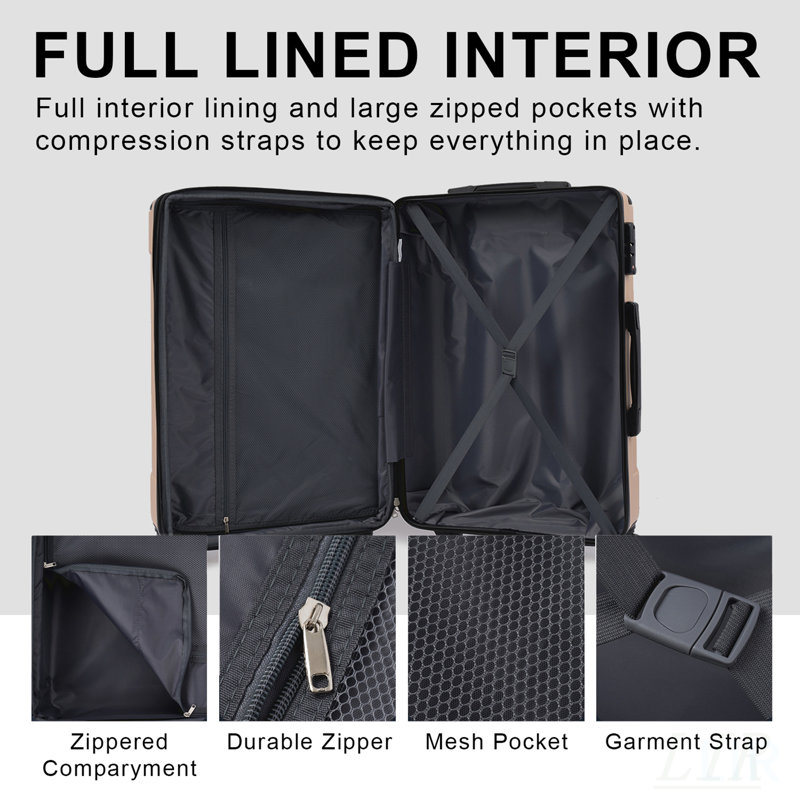 Durable ABS Hardshell Luggage with Expandable 28-Inch Design, Lightweight and TSA-Approved Lock for Secure Travel